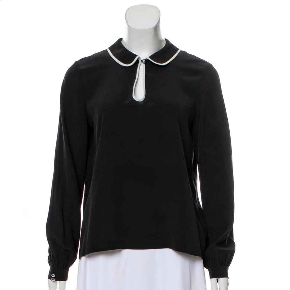 Kate Spade Peter Pan Collar Silk Blouse